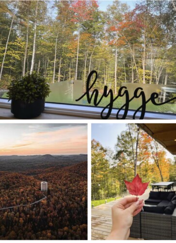 Montage de photos du chalet à louer Luxe montagne dans les Laurentides, chalet en montagne à La Conception