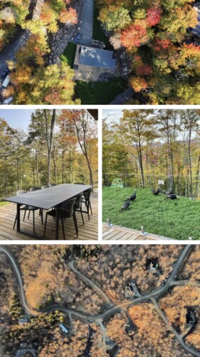 Montage de photos du chalet à louer Luxe montagne dans les Laurentides, chalet en montagne à La Conception