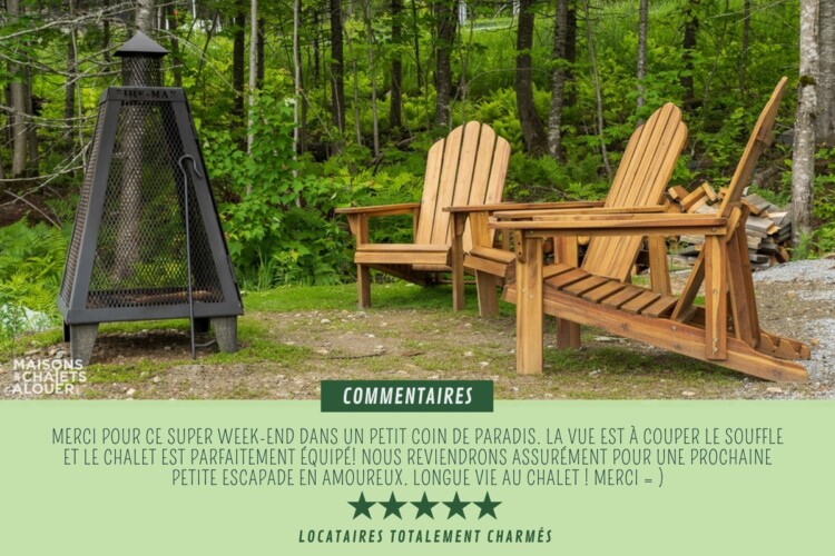 Commentaire d'un client ayant séjourné au Chalet à louer Le Skieur Adstock à Chaudière-Appalaches, chalet avec sauna à Adstock, sur le site Chalet à Rabais.